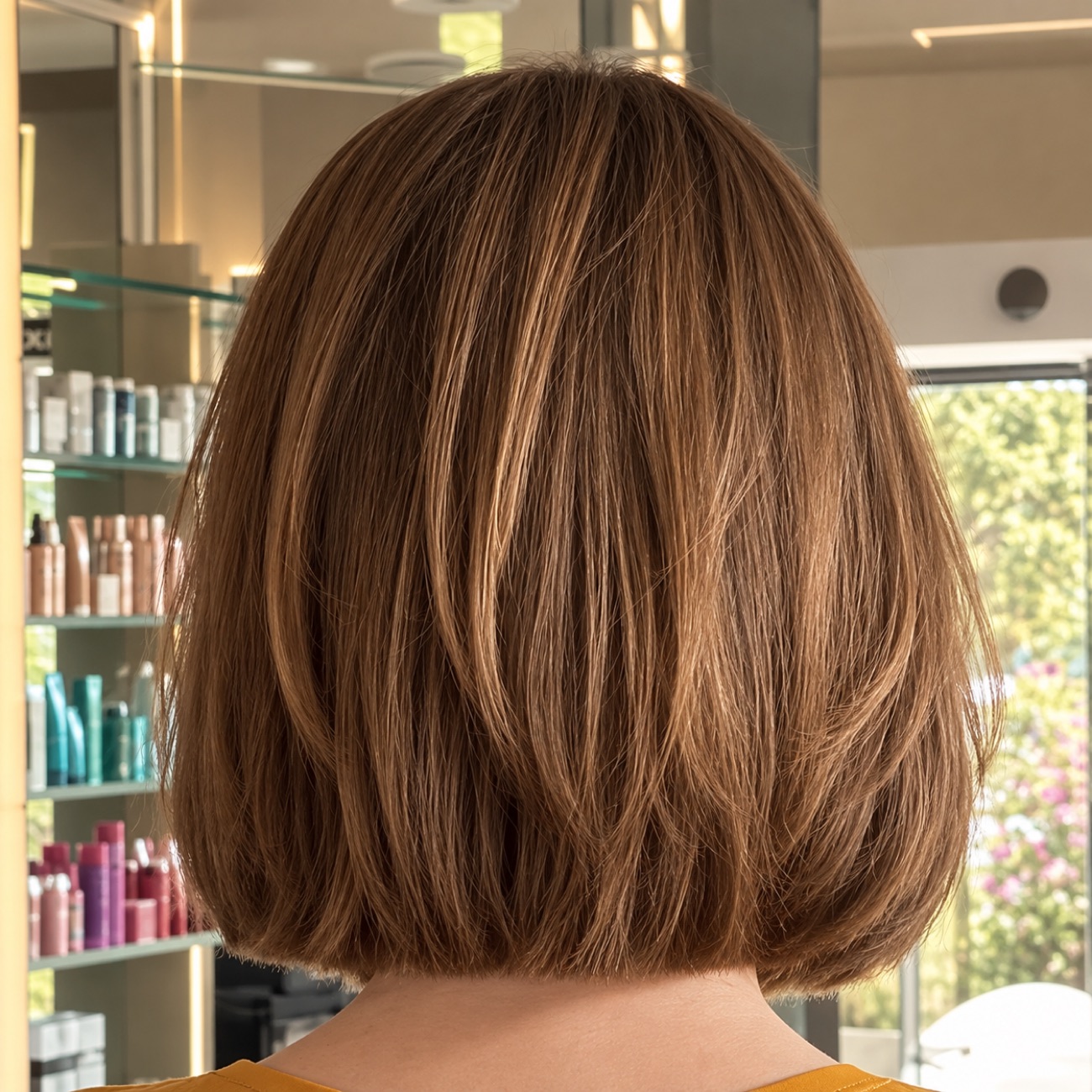 Corte long bob liso con puntas pulidas